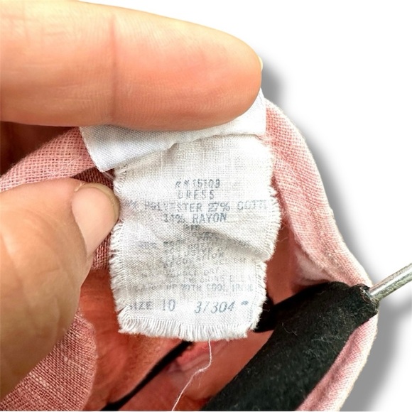 VTG 70s Cinderella Puff Sleeve Waist Tie Pink Long Maxi Dress Up Dress Sz 10 - Picture 8 of 9